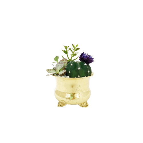 Copper Planter With Mixed Plants