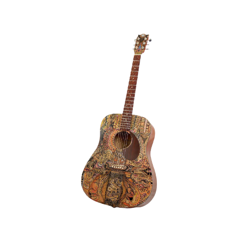 Detailed Painted Acoustic Guitar